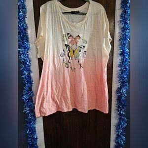 Lane Bryant Butterfly Graphic Ombre Tee